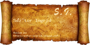 Sátor Ingrid névjegykártya